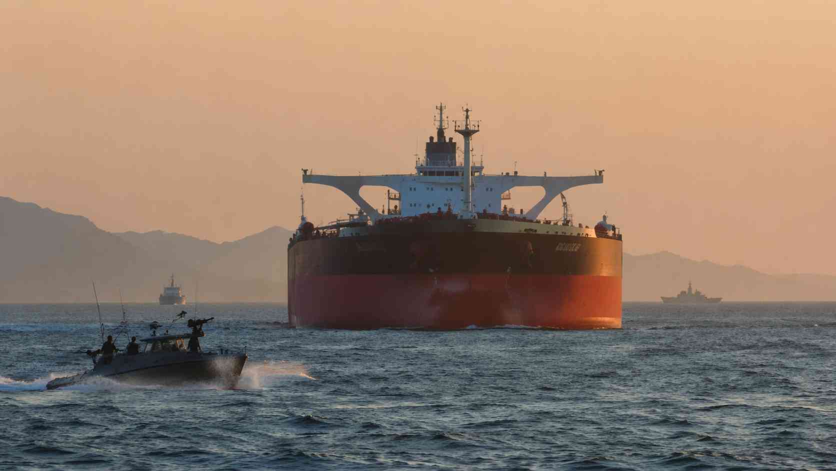 Commercial tanker in the Strait of Hormuz amid renewed Iran shipping restrictions