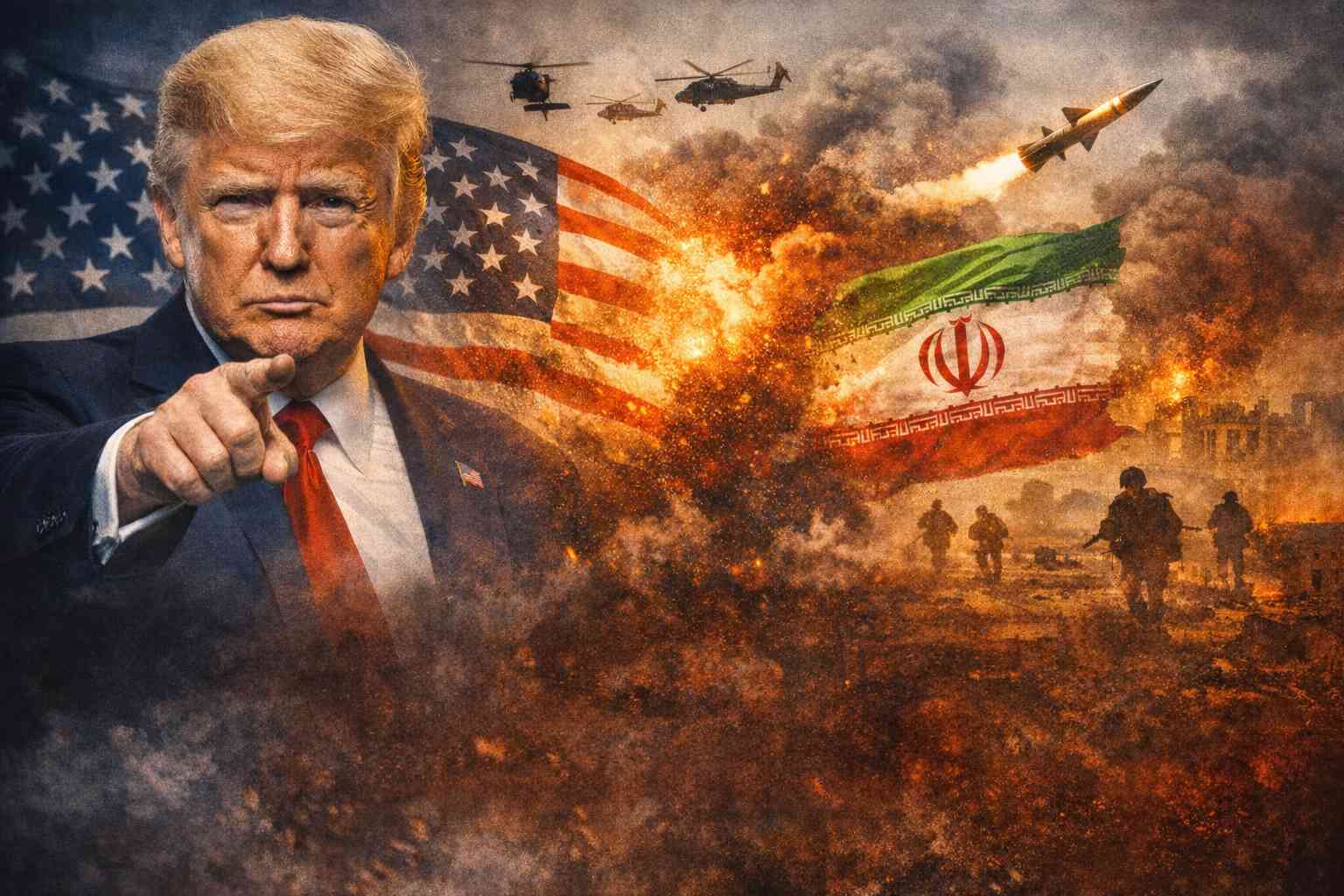 Trump Iran war strategy showing US Iran conflict escalation and military tension analysis