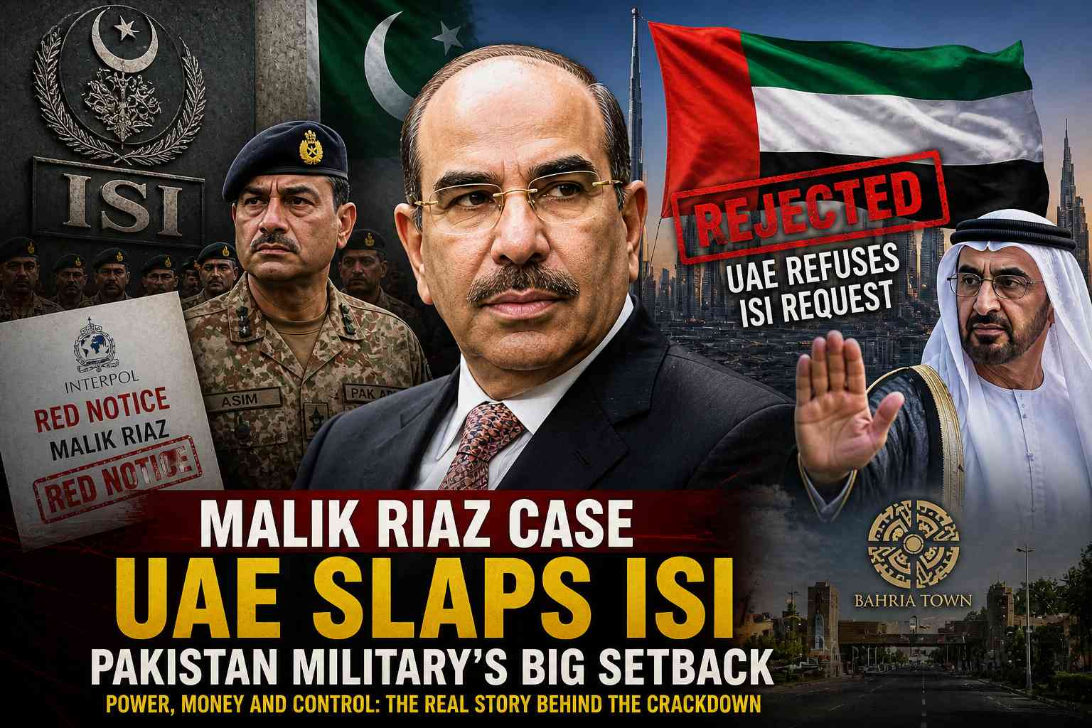 Malik Riaz case showing UAE rejecting ISI request and rising tensions between Pakistan and Gulf states