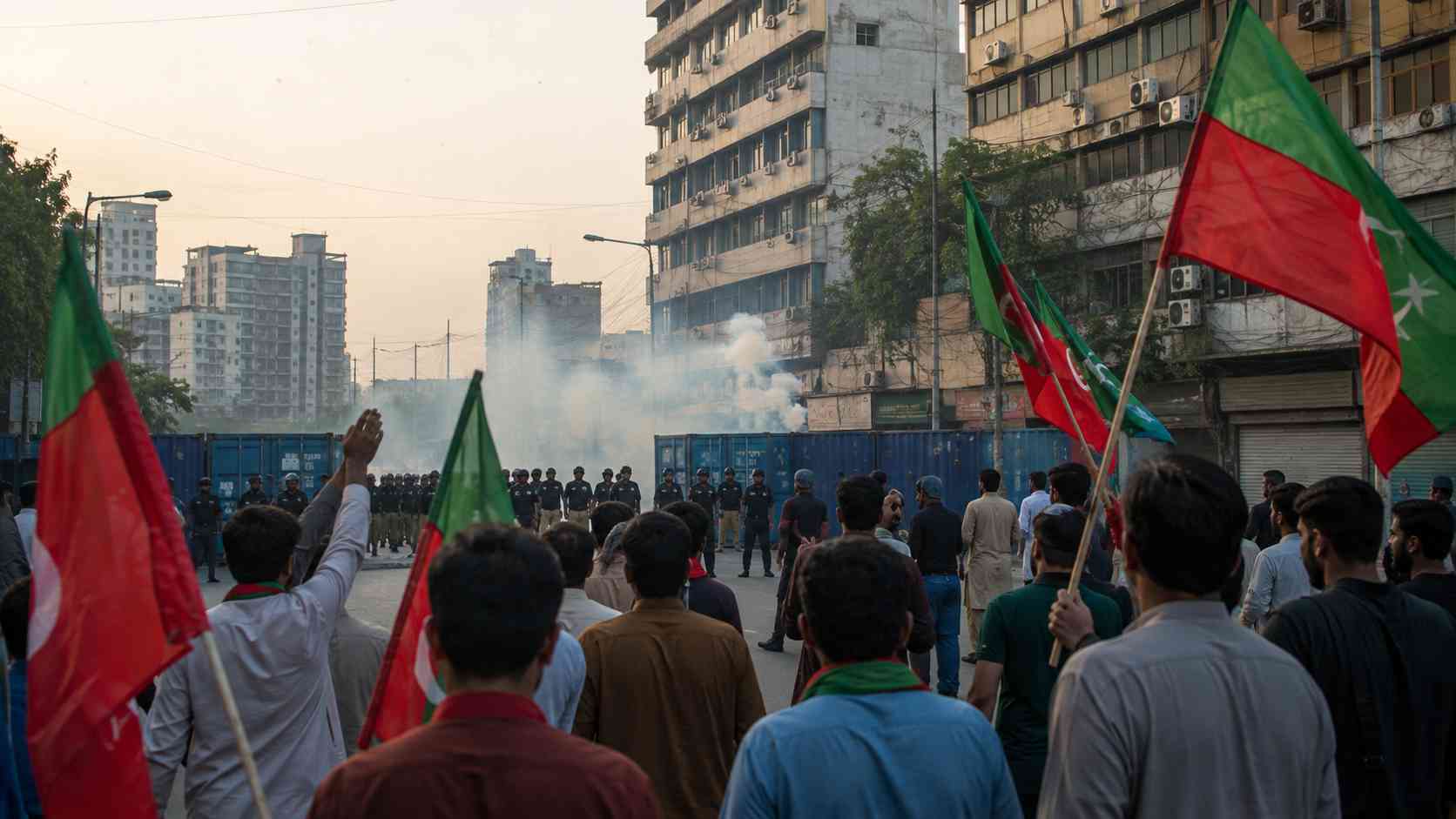 Imran Khan detention protests facing police restrictions in Karachi